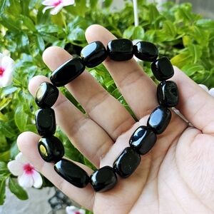 obsidian free form bracelet